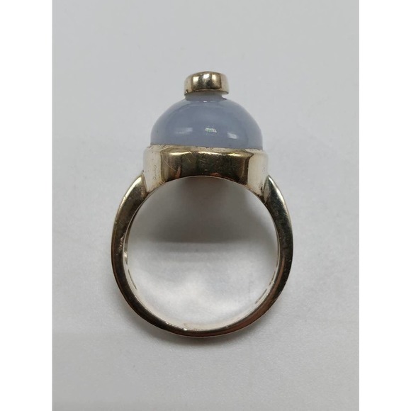 Vintage Sterling Silver Ring with Blue or Lilac Domes Stone and a Garnet Size 8 - Picture 4 of 5